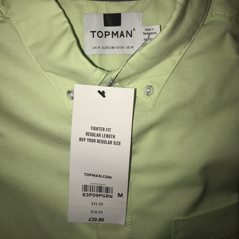 Lime green button down